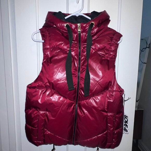 Love and sports puffer vest burgundy size medium NWT - Picture 4 of 8